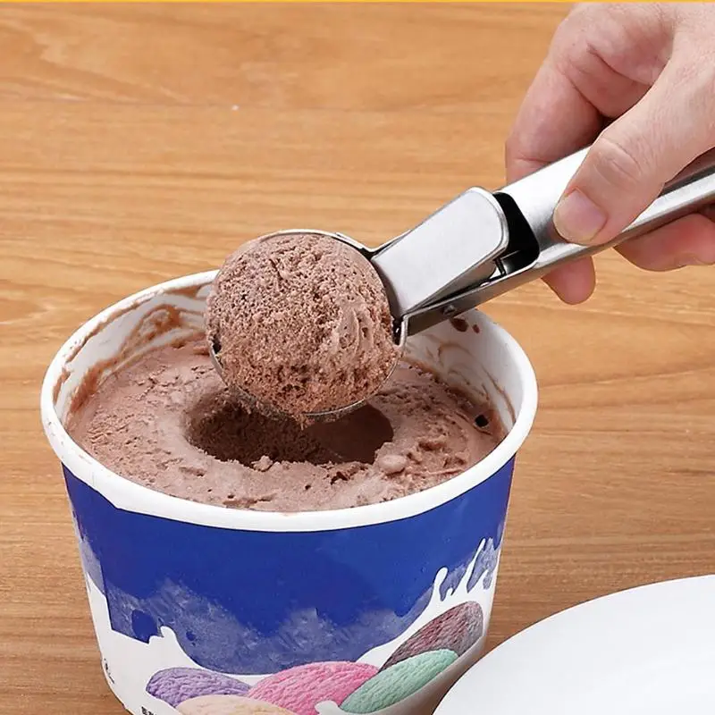 1 шт. ложка для мороженого из нержавеющей стали, ледяной шар для приготовления замороженного йогурта, печенья, ложка, фруктовая ложка для арбуза, инструменты для мороженого