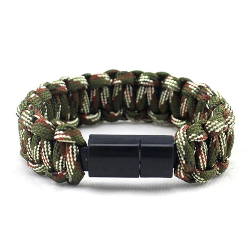 

Top Outdoor Braided Micro- Usb Bracelet Charger Data Charging Cable Sync Cord For Iphone 6 6S 7 Android Phone Cable