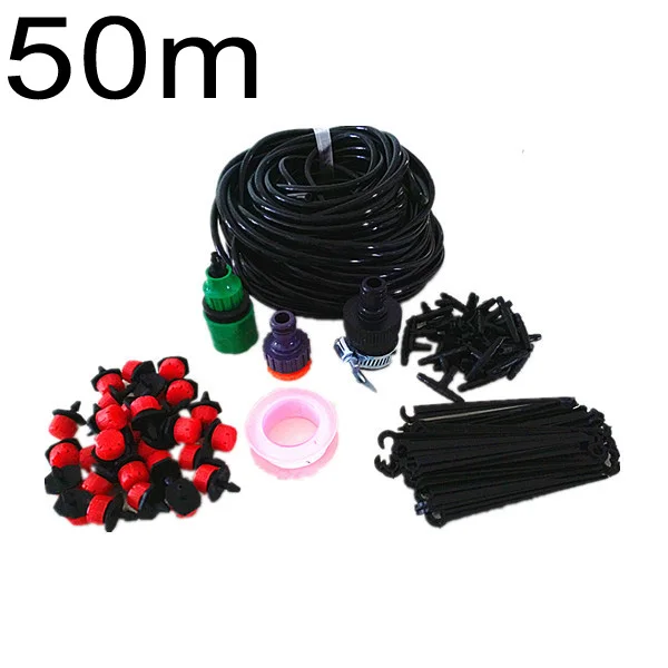 

DIY 50m 30 Drippers Watering Flower Plant Gardening Hose Nozzles Tool Set Closable Drippers + 4/7 Connecting Tube