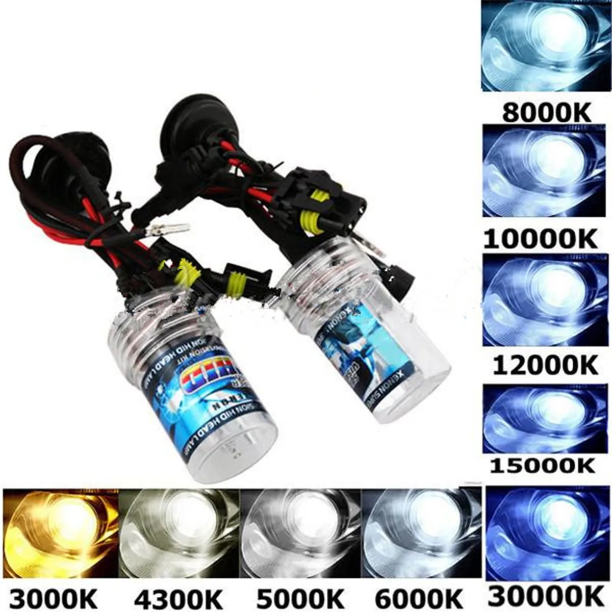 1Pair 12V 55W H7 Car Headlights Xenon font b Lamp b font Bulbs 3000K 30000K 4600LM