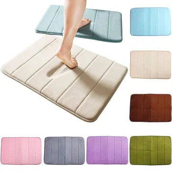 

1PC New Bathroom Memory Foam Soft Thickening Doormat Rug Carpet Coral Velvet Non Slip Mat Bath Bedroom Slow Rebound