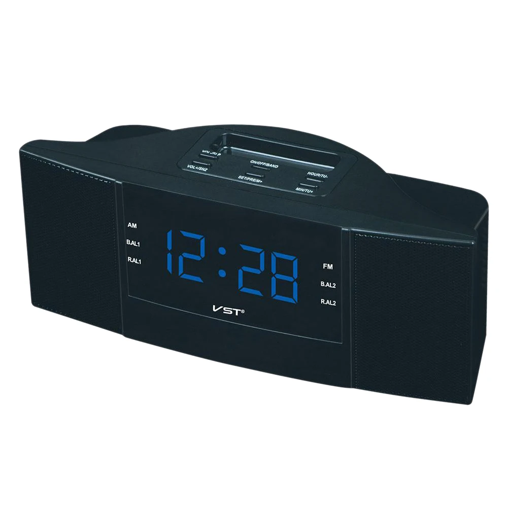 

Vst-907 Exquisite Dual Band Alarm Sleep Clock Am/Fm Radio With Led Display European Plug