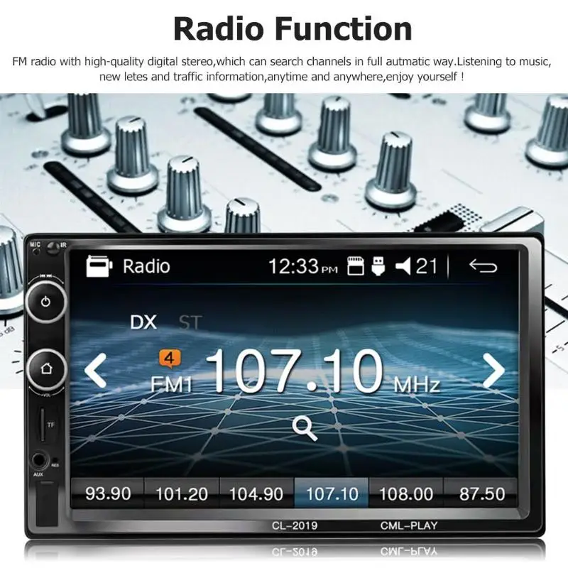 C700 1 din 7 дюймов Автомобильный стерео MP5 плеер FM радио TF U диск Bluetooth головное устройство управление рулевым колесом/функция напоминания о тормозе