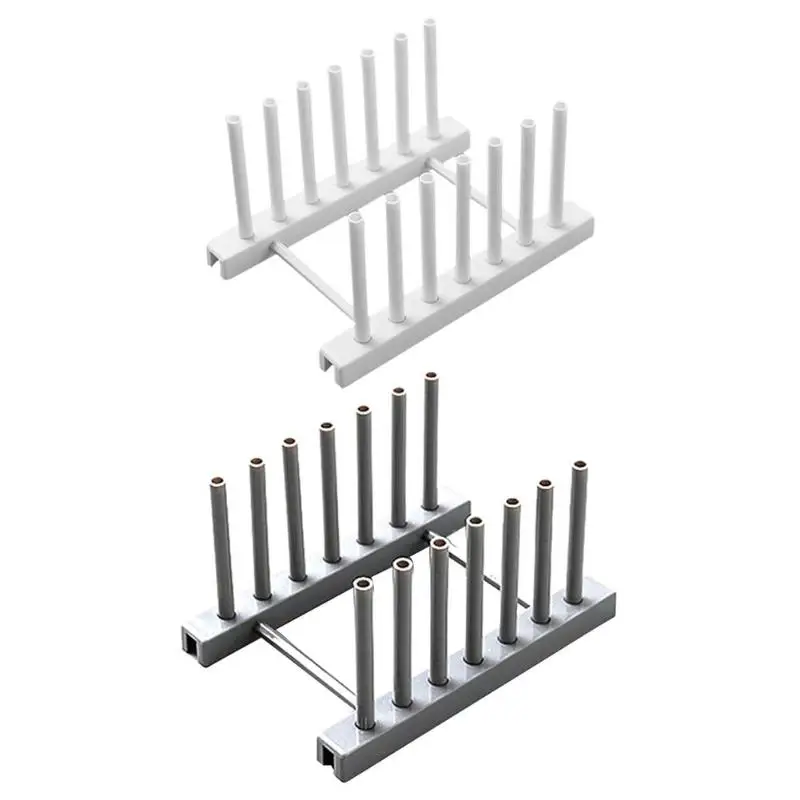 Kitchen Racks White Plastic Dish Lid Holder Kitchen Supplies Storage Rack Drain Holder Storage Organizers