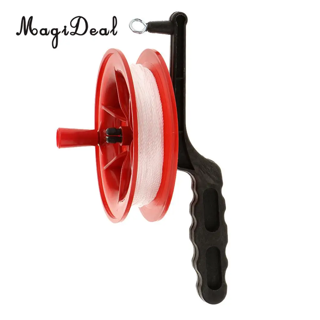 High Quality Outdoor Play Red Fire Kite Grip Reel Winder Wheel Handle Tool W/ Twisted String for Children Kids Adult 6