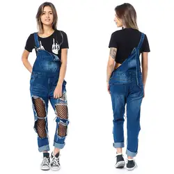 Новые джинсы с дырками в ковбойском стиле, женские комбинезоны