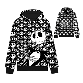 

Anime The Nightmare Before Christma Cotton Cosplay Hoodies Standard Hooded Winter Tops Unisex Swea Jack funny Sweatshirts