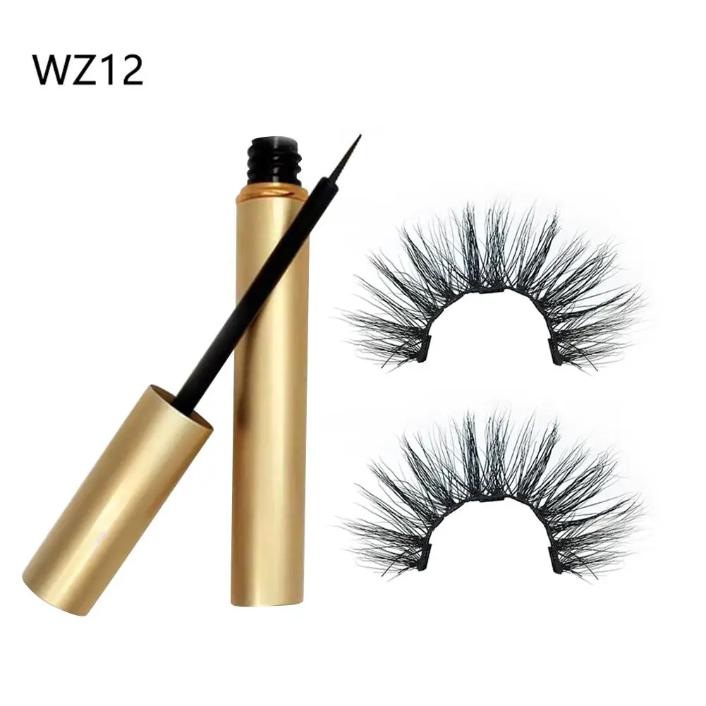 Magnetic Liquid Eyeliner With A Three-magnetic 1 pair False Eyelashes Waterproof Natural
