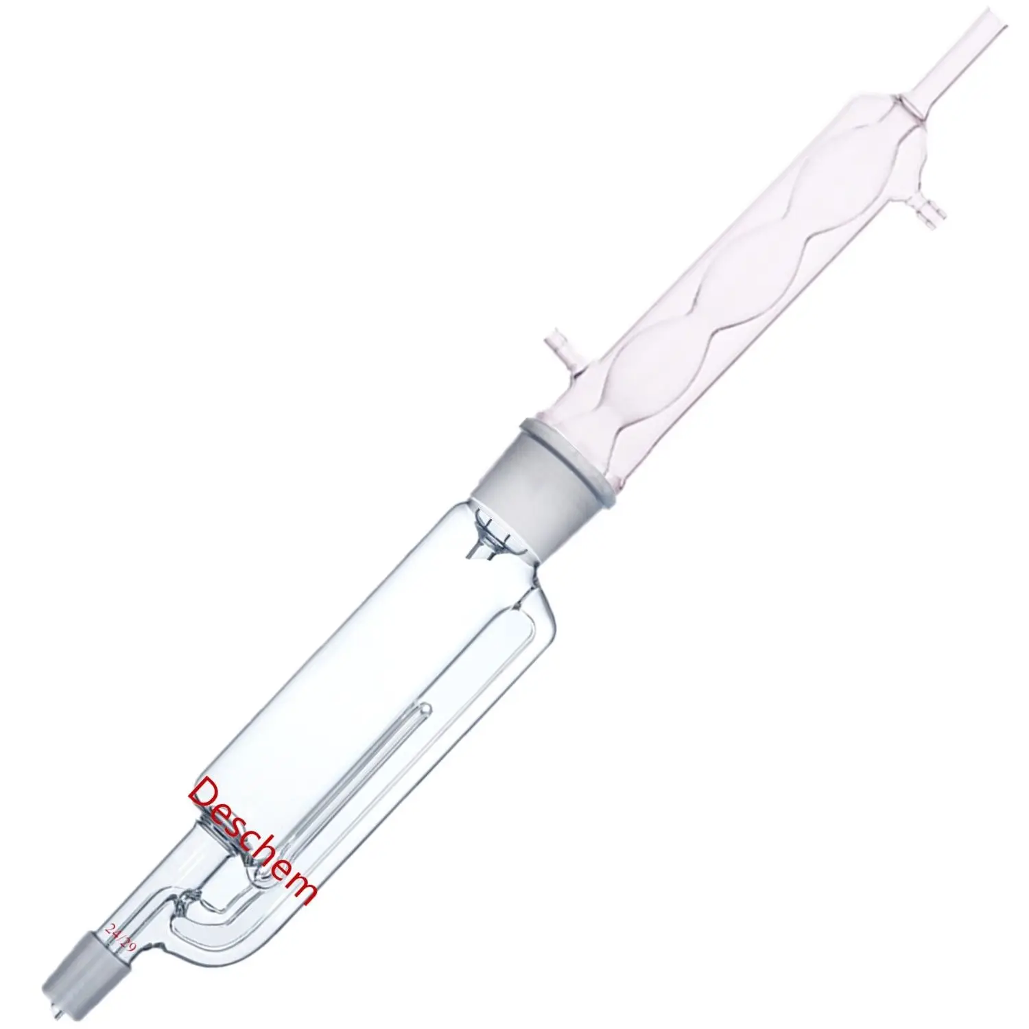 500ml 24/29 유리 소흘 추출기 본체 및 알린 콘덴서, 평평한 바닥 플라스크 2개