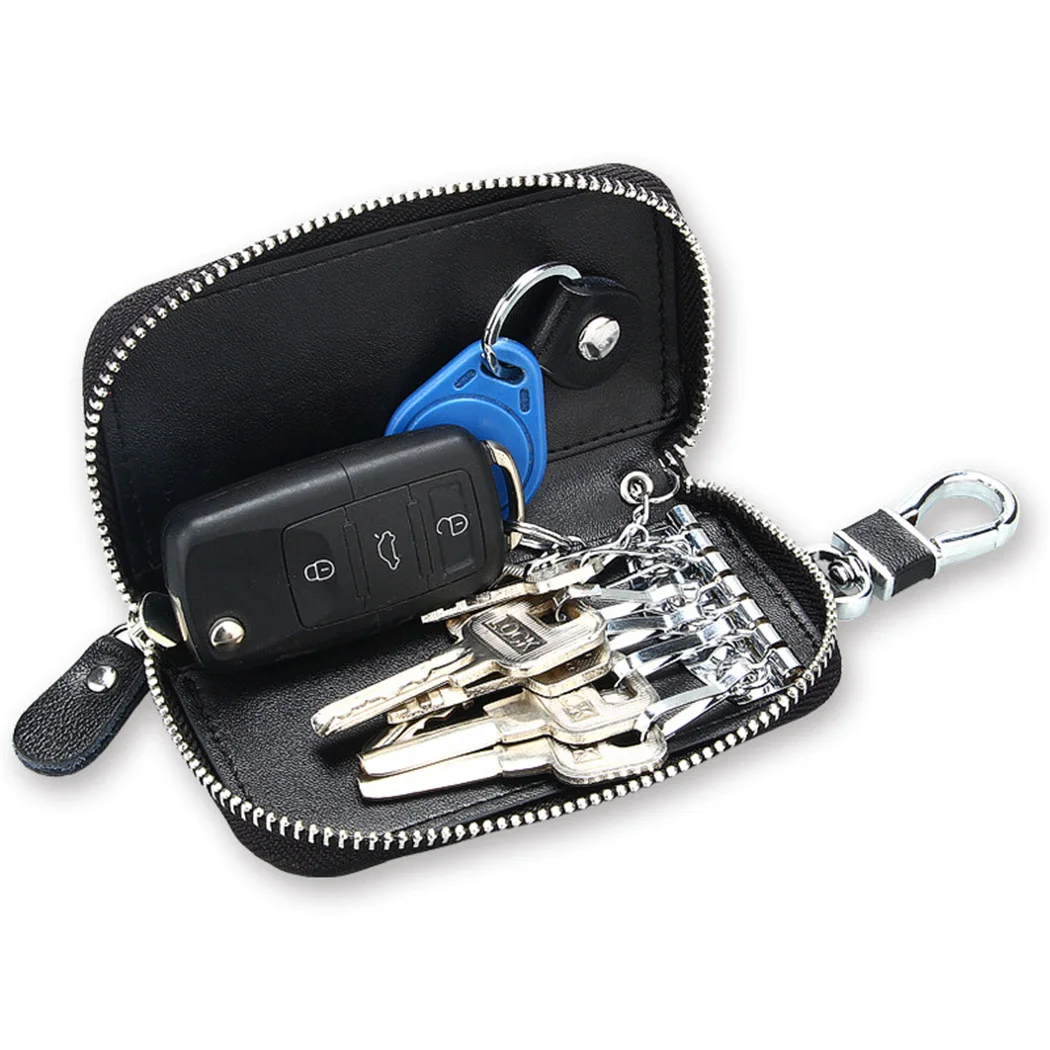 

Fashion Leather Key Wallet Men Women Zipper Key Holder Organizer Housekeeper Keychain Key Case Bag Male Unisex Pouch Purse
