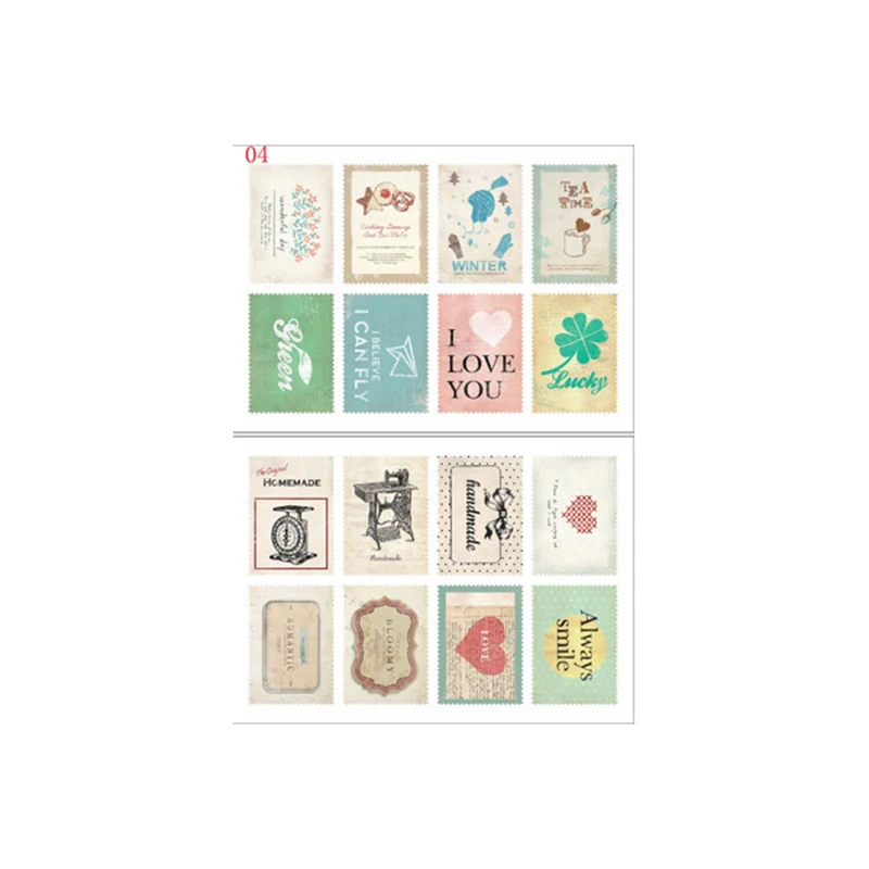 

1Pc Creative Stationery Stickers Retro Stamp Stickers Paper Adhesice Stickers For Kids Gifts DIY Diary Decorative Scrapbooking