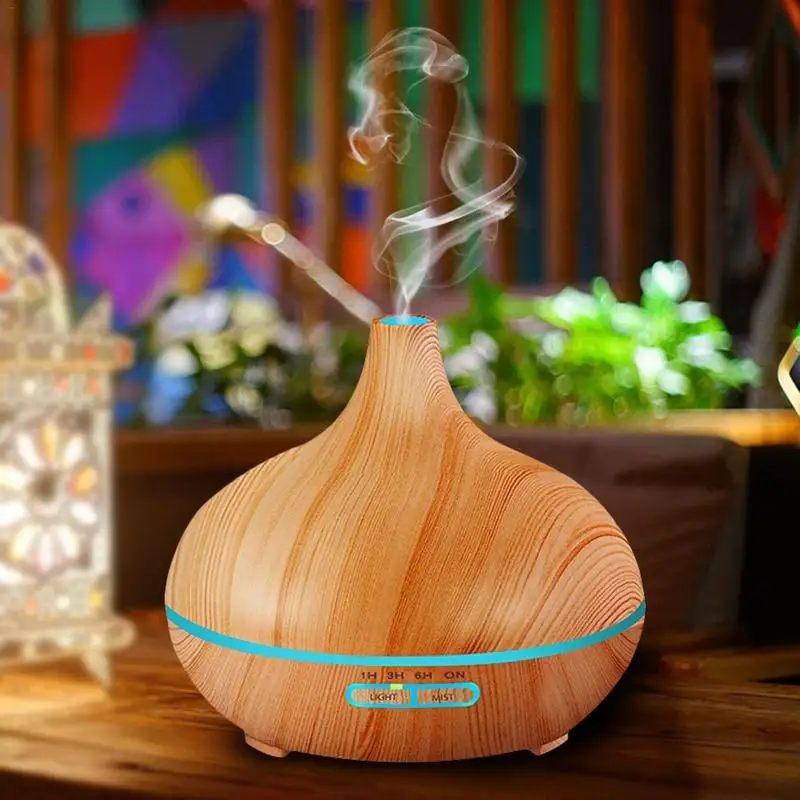 

350ml Air Humidifier Essential Oil Diffuser Aroma Lamp Aromatherapy Electric Aroma Diffuser Mist Maker For Home-Wood For Home