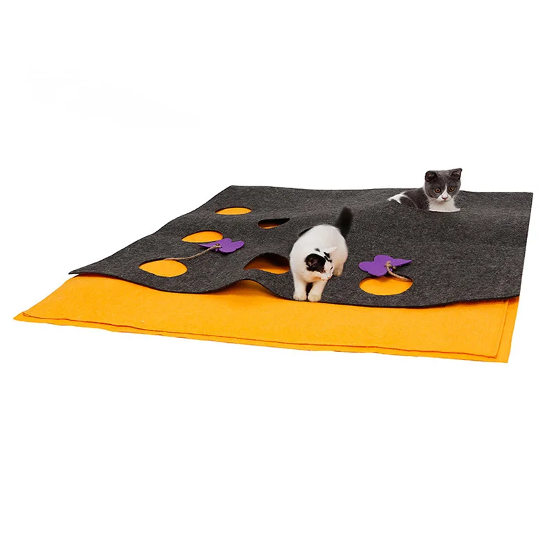 

Doglemi Cat Playing Mat Kitten Training Tunnel Blanket Diy Activity Fun Scratching Cushion Pad Pet Cat Playing Toy Play Mat