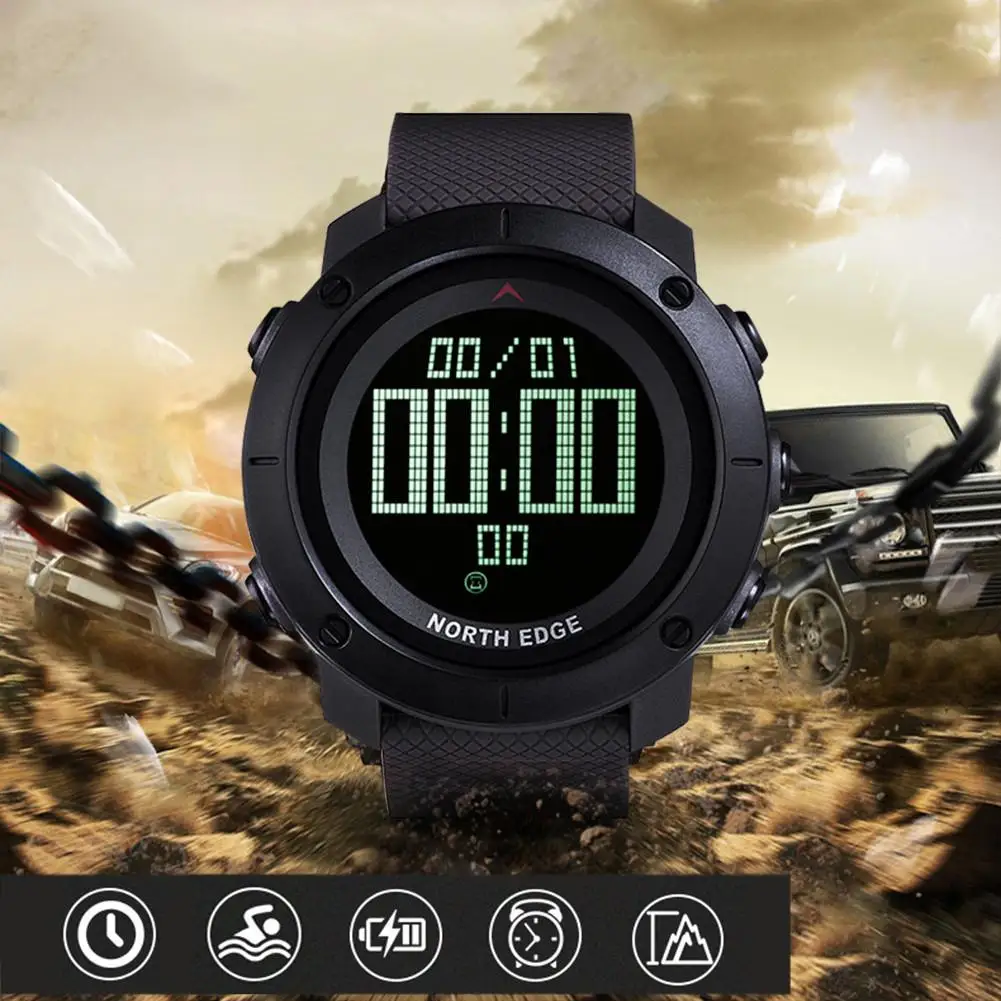 

Rondaful North Edge Men's Sport Smart Digital Watch Electronic Clock Waterproof Outdoor Fishing Stopwatch Hour Smartwatch