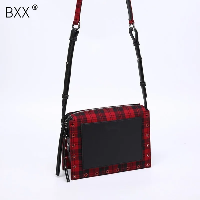 

[BXX] 2019 Women's Fashion Plaid Patchwork Bag Package Soft Stitching Flap Female All-match Messenger Single Shoulder Bag OE511