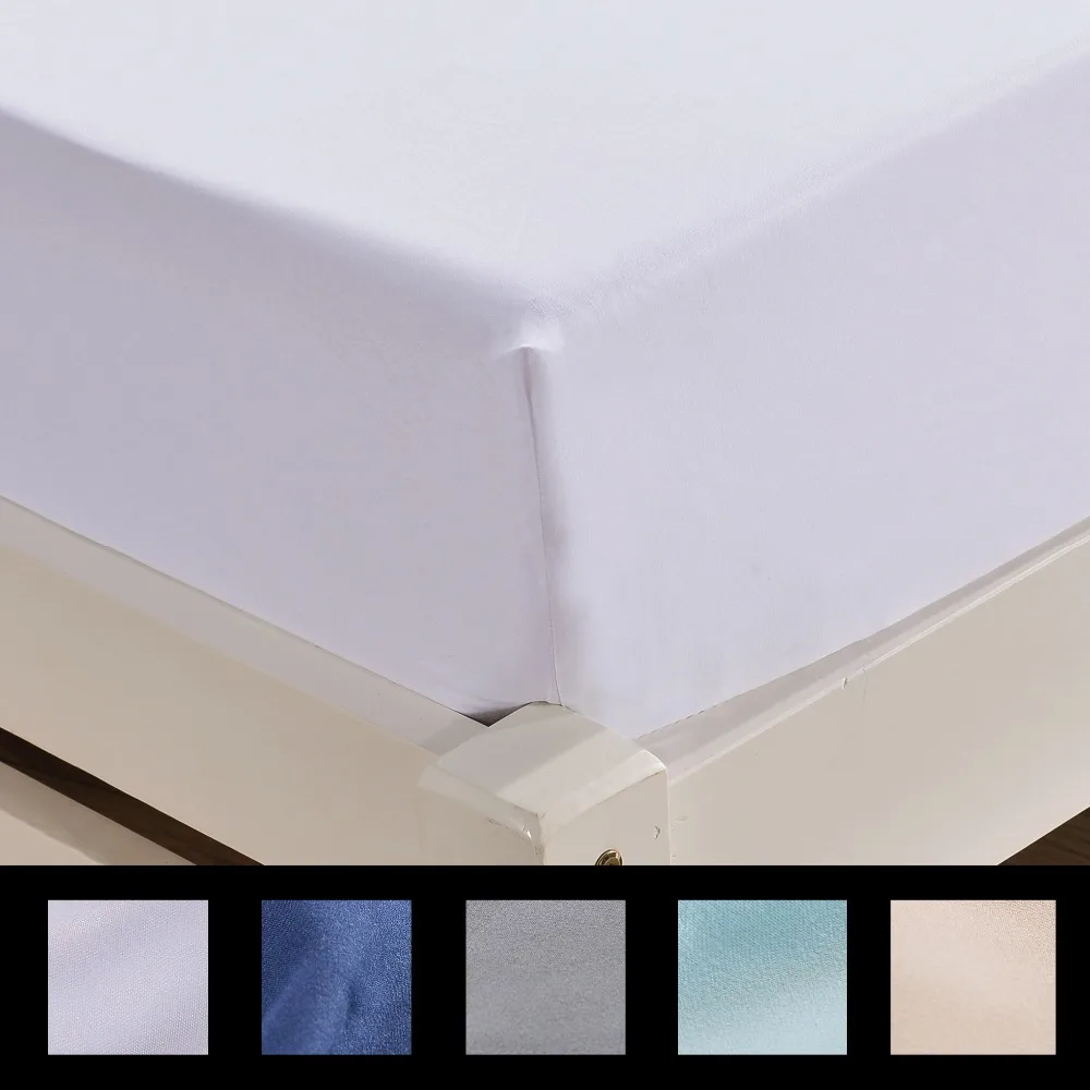 

New Printing Bed Mattress Cover Waterproof Mattress Protector Pad Fitted Sheet Separated Water Bed Linens with Elastic