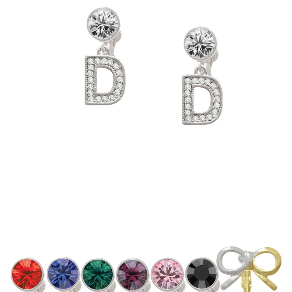 Crystal Initial - D Beaded Border Clip On Earrings | Украшения и аксессуары