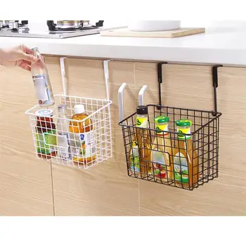 

OUNONA Sponge Liquid Drainer Rack Wrought Iron Hanging Storage Basket Kitchen Bathroom Garbage Bag Storage Organizer