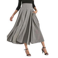 Английский стиль элегантный выбор покупок плиссированные до щиколотки в стиле ампир длинная юбка