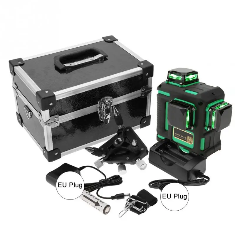 

12Lines 3D Laser Level Self-Leveling 360 Horizontal And Vertical Cross Line Leveling Tool Green Beam 100V-240V