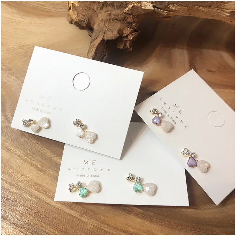 

2019 Korea Fashion Baroque Vintage Shell Pearl Zircon Crystal Colored Heart Shape Earrings Jewelry Ewelry For Women Beach