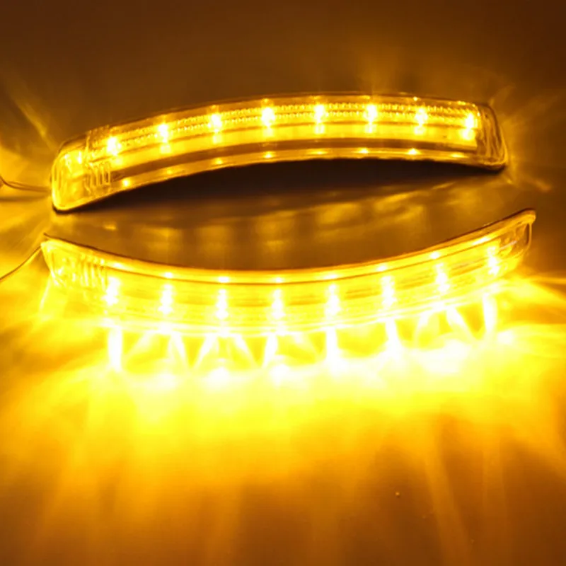 

2PCS Amber LED Car Light Source Yellow Soft 9 SMD FPC Turn Signal Light DC 12V Auto Rearview Mirror Indicator Lamp GF-37