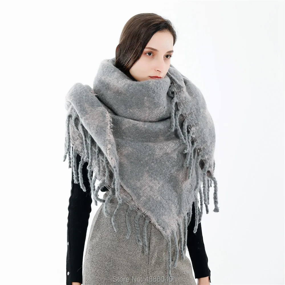 Модный заказ Длинные кашемировое одеяло квадратный тартан зима стенд на заказ шарф со звездами