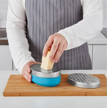 

Stainless Steel Grater with Container for Storing Cheese with Storage Container for Veggie Kitchen Cutting Tools New