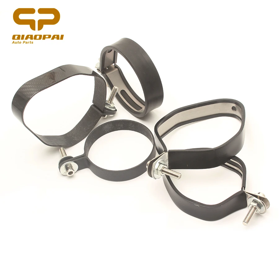 Motorcycle Exhaust Carbon Fiber Clamp Escape Moto Fixed Ring Holder Stainless Steel Clamp with