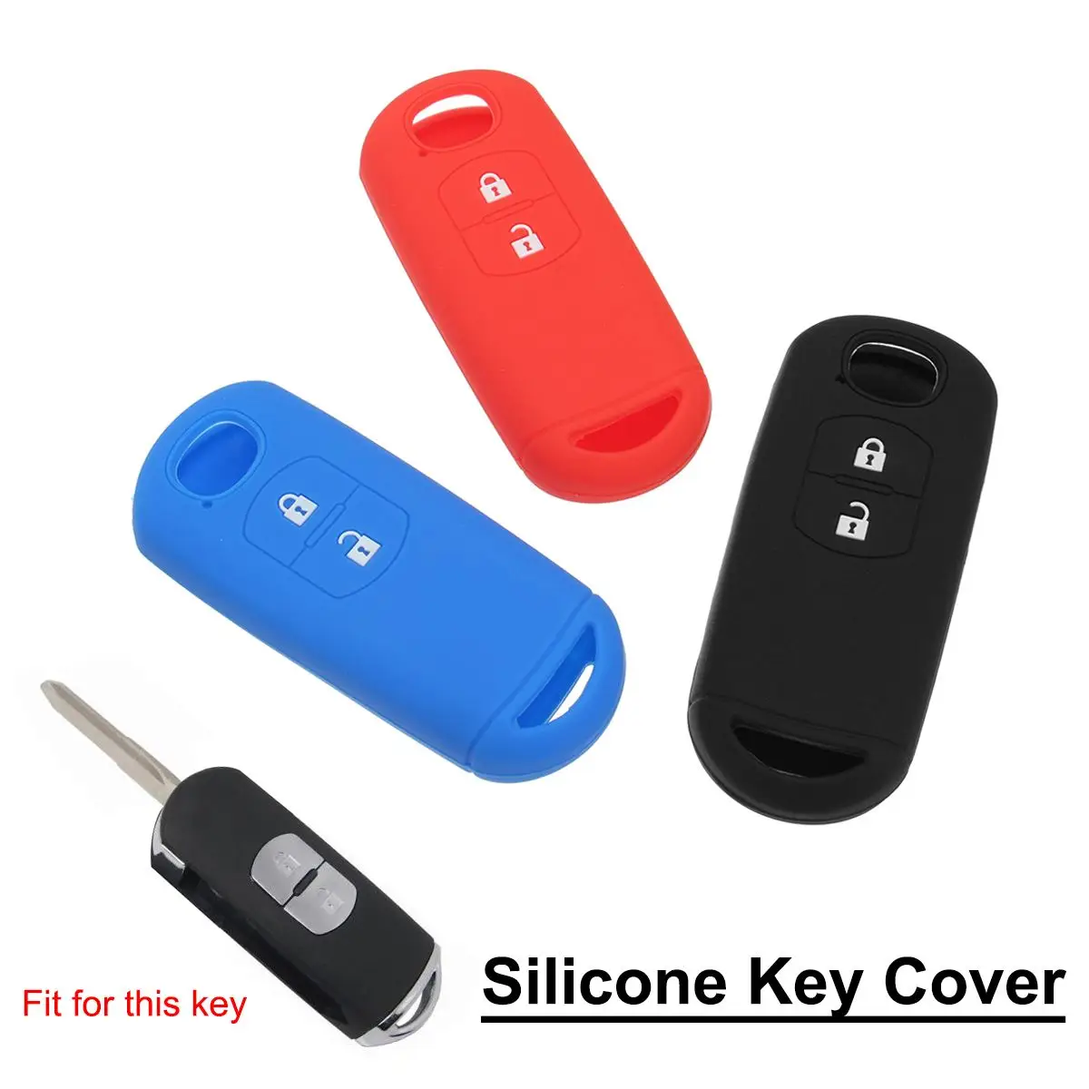 

2 Buttons Silicone Car Remote Key Case Fob Cover For Mazda CX-5 CX-7 CX-9 MX5 6 Atenza 2010-2018