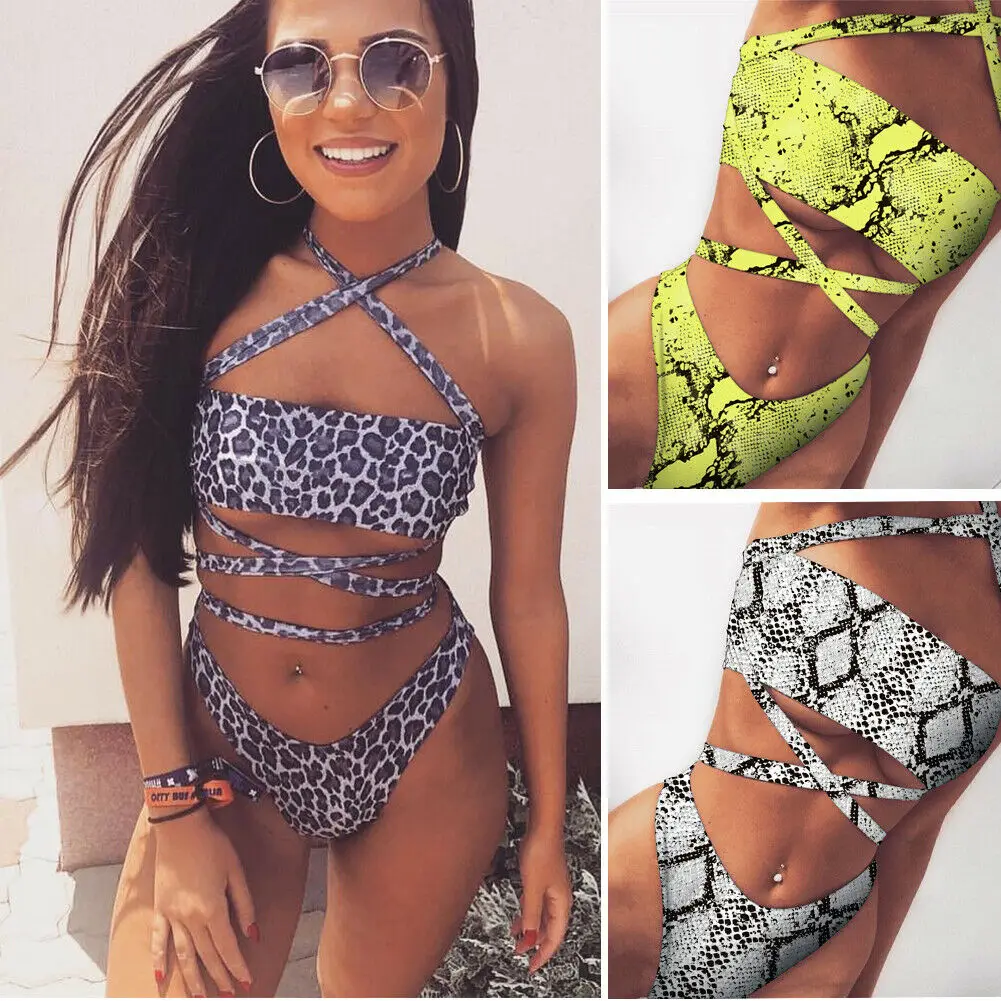 Для женщин от бренда Halter Bandeau купальник цельный женский бикини с пуш-ап комплект