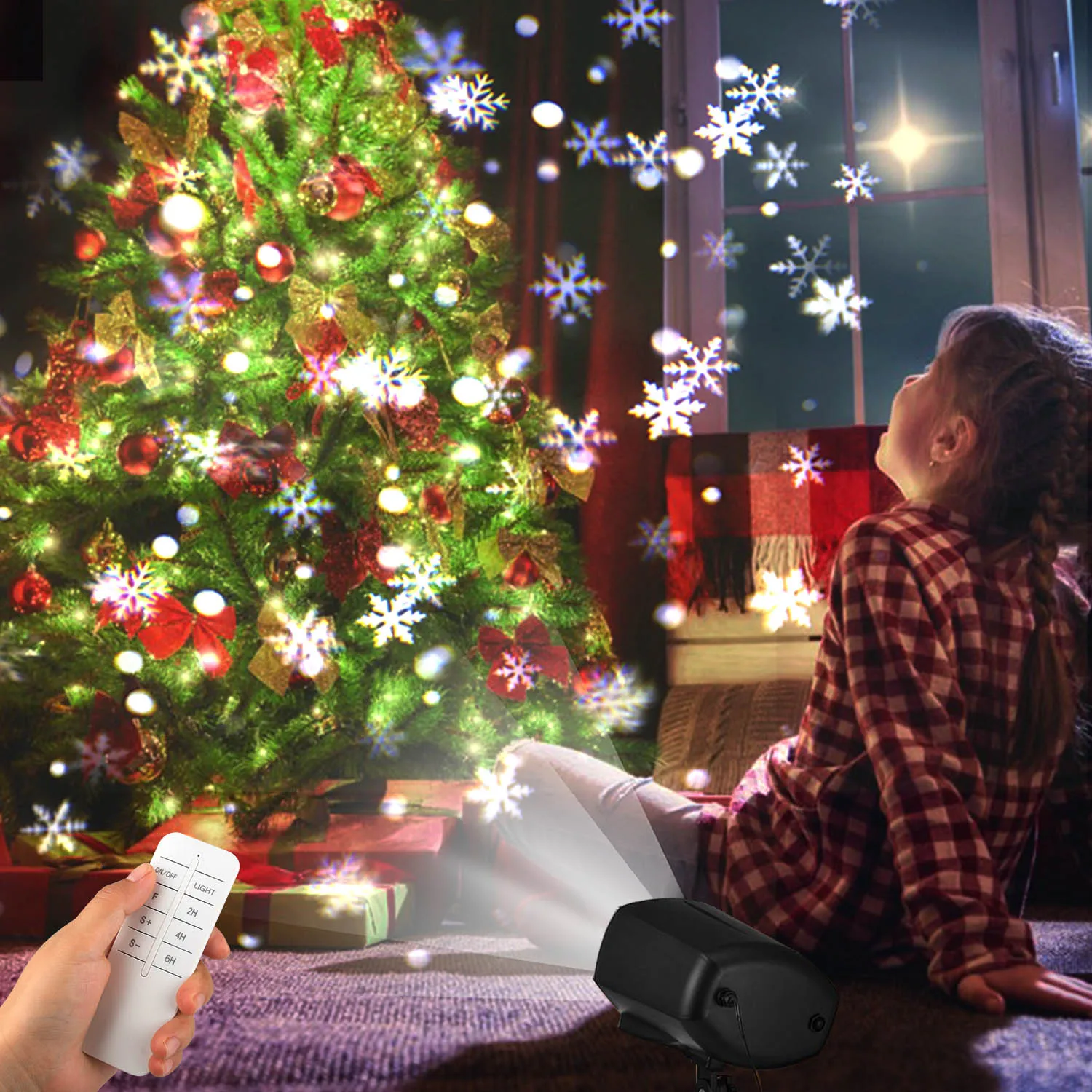 

Laser Projector Lamps Snow Christmas Light Garden Lamp LED Stage Light Snowflakes Decorations For Home Christmas D4