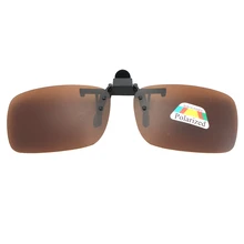 Солнцезащитные очки для вождения с клипсой, линзы из смолы, поляризованные солнцезащитные очки, солнцезащитные очки с клипсой, темно-коричневые очки ночного видения