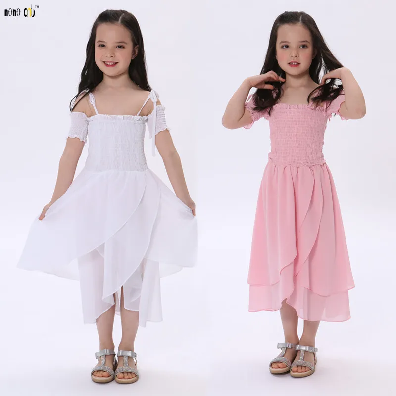 US $10.45 40% OFF|Summer Children Dress Girls Clothes Off Shoulder Sling Irregular Kids Dresses For Girl Princess Child Clothing 3 4 5 6 7 8 Years|Dresses| | - AliExpress
