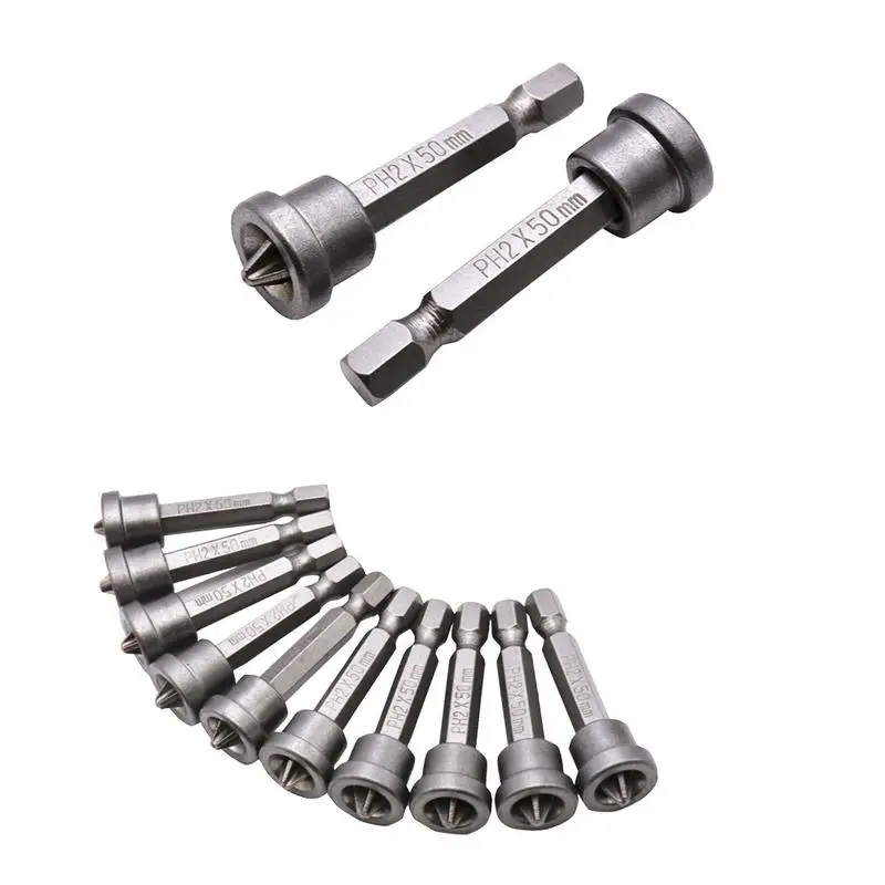 

10pcs 50mm Magnetic Bit Drywall Driver Screw Bits Plasterboard Phillips Bit