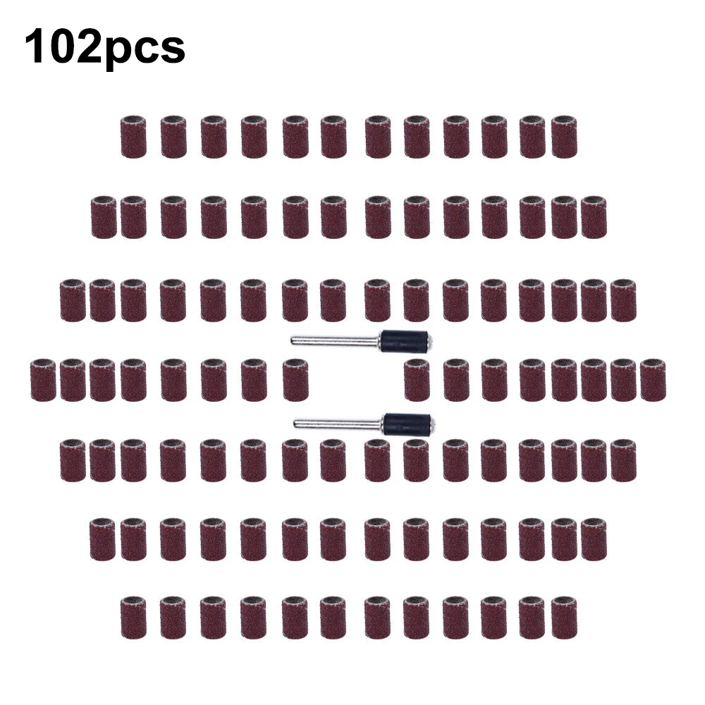 102 шт./компл. 1/4 "Dia 1/8" хвостовиком 80 грубый песчаник барабан + оправки наждачная бумага роторный инструмент