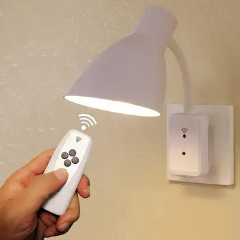 

Intelligent wall LED light Remote Control Bedside Lamp Wall Socket Plug Night Light+Switch Time Setting Three modes Dimming