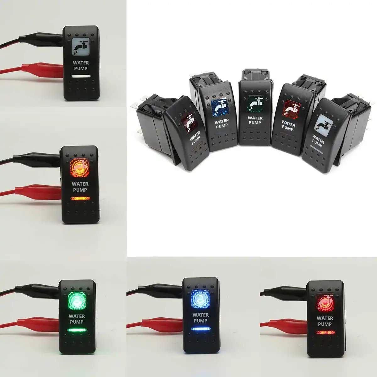 OFF BLUE Laser LED Rocker Switch 5 Pin Dual Light 20A 12V ON GAME CONSOLE