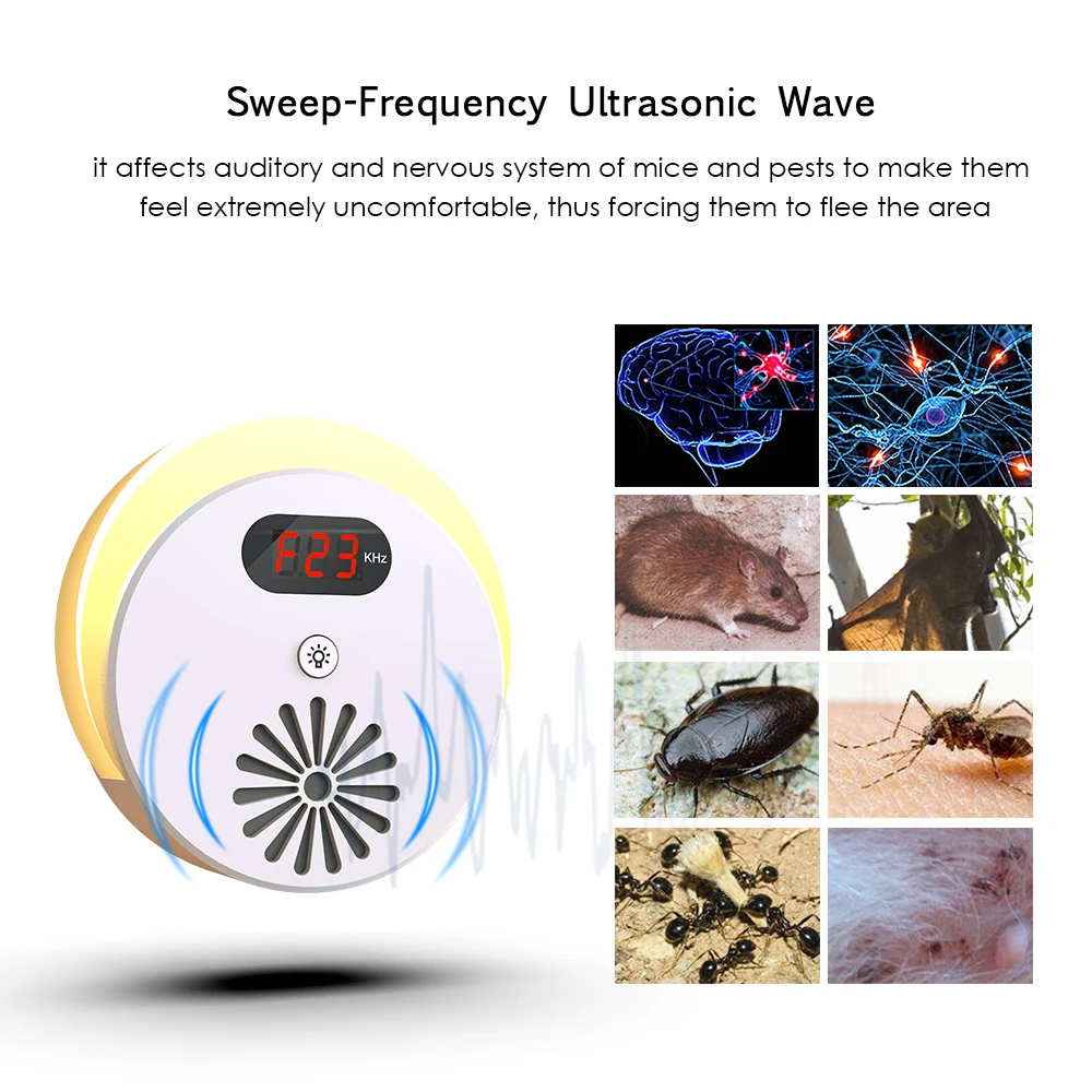 Ultrason moustique Répulsif Anti Insectes Rat Bug Pest Spider KILLER UK Plug