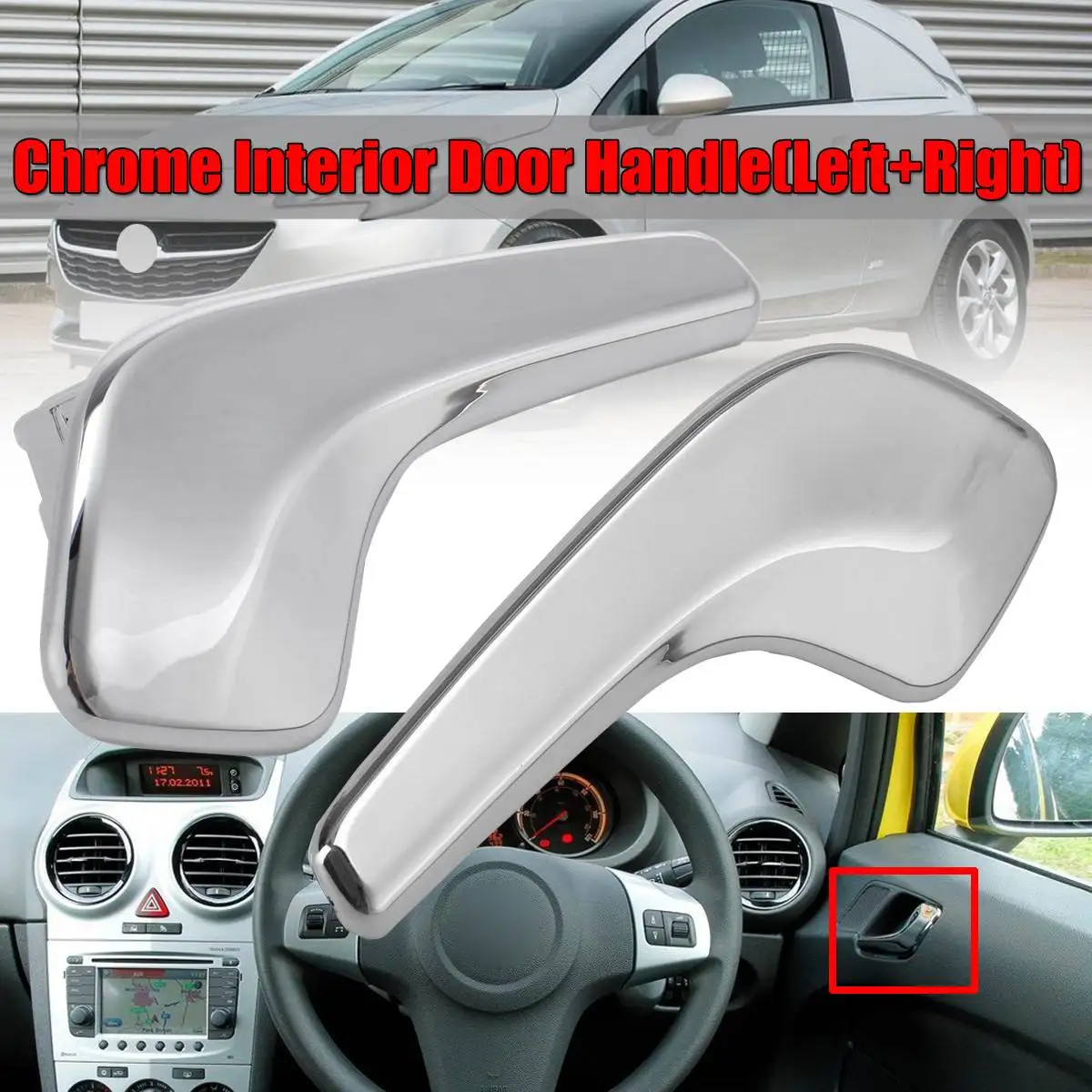 1PC Car Inner Inside Interior Door Handle Handles Chrome For Vauxhall