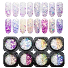 Смешанные цвета массивный блеск для ногтей Блестки Дизайн ногтей Блестки для ногтей дизайн ногтей DIY блеск для ногтей Пудра украшения SF3046