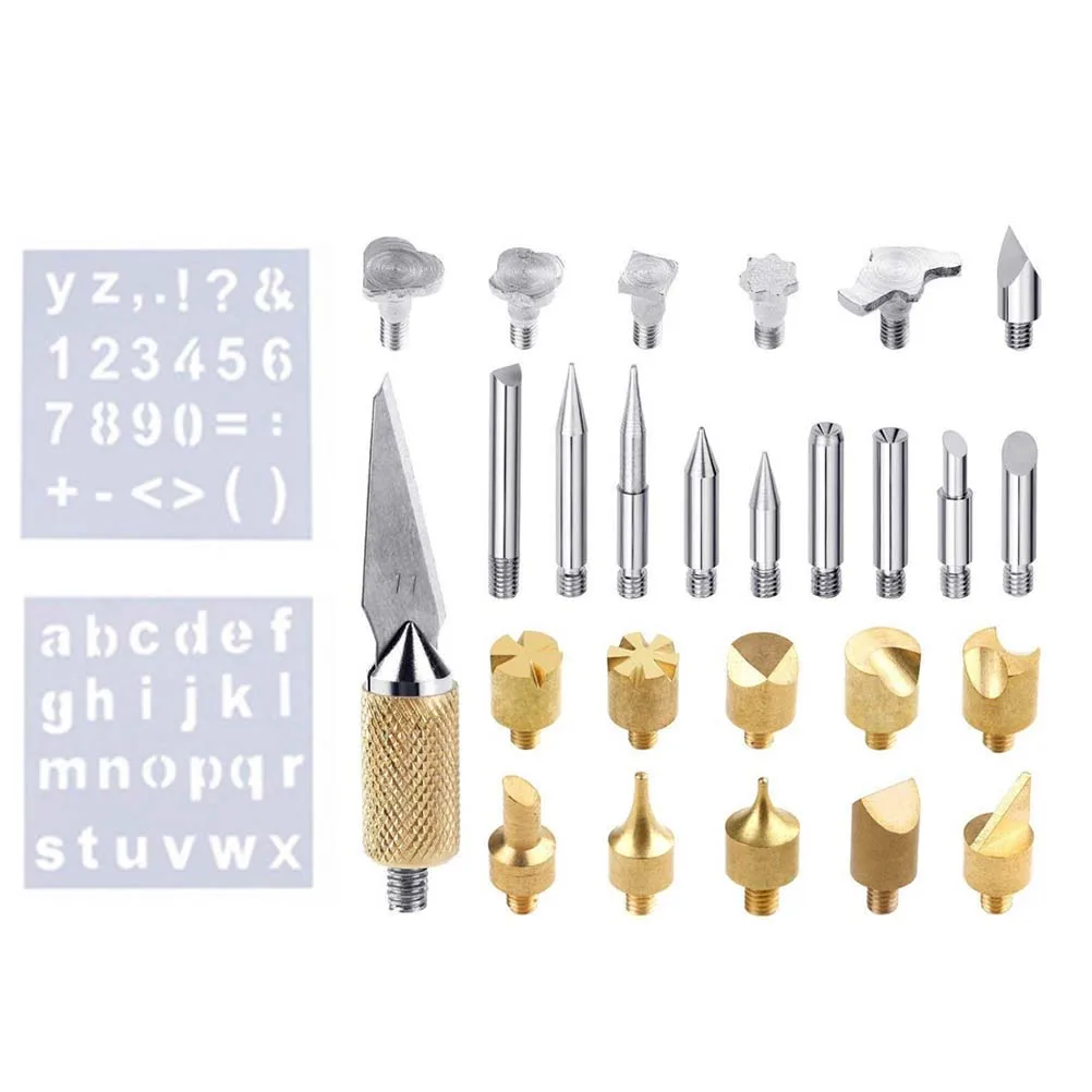 

28pcs Soldering Tip Wood Burning Creative Woodburner Set Soldering Pyrography Cutter Embossing Carving Soldering Wood