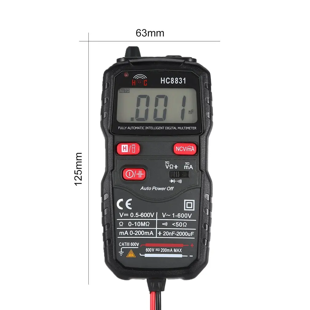 HC8831 3 1/2 ЖК цифровой мультиметр Мини DC/AC напряжение измеритель тока ручной диодный