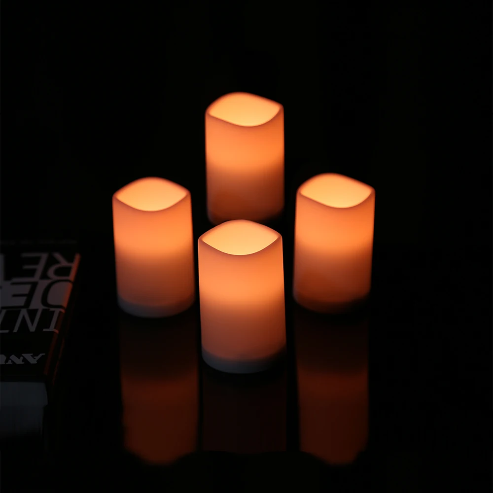 4PCS LED Smart Electronic Candle Remote Control 4.5V 10Lms Lights on