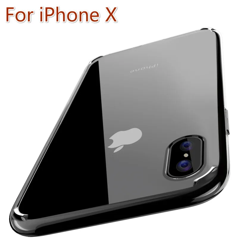 Прозрачный чехол для телефона iPhone X Case ультра-тонкий ПК + Мягкий ТПУ телефон