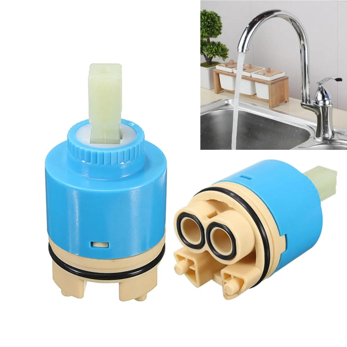

Faucet Cartridges 40mm Ceramic Faucet Cartridge Mixer Faucet Accessories Tap Mixing Valve Bath Basin Shower Faucets
