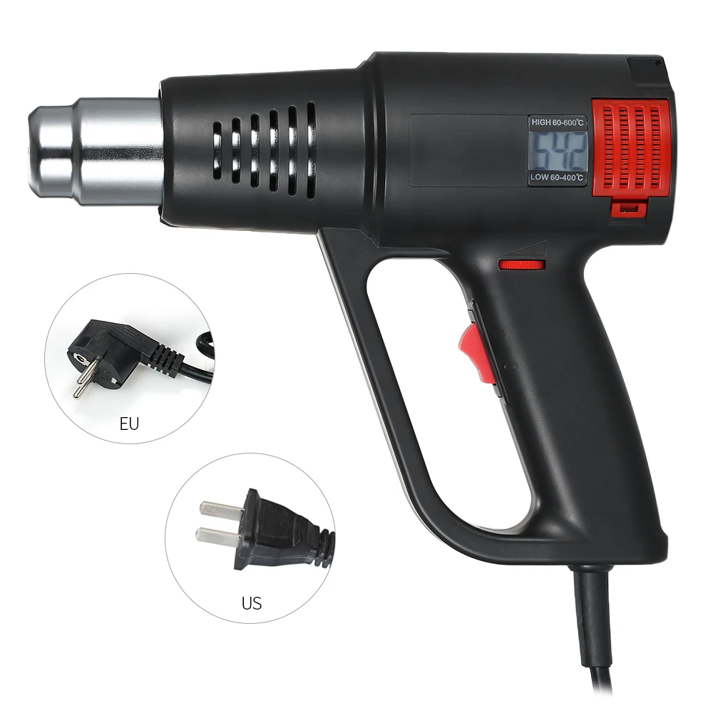 Heatguns Stepless Adjustment Airflow Speed Variable Temperature Electric Power 110V Hot AIR Heater Industrial Heat Guns Kit,1800W