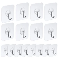 16 peças ganchos de parede auto-adesivo ganchos transparentes 7 cm x 7 cm ganchos para a porta do banheiro da cozinha suporte de teto 16 stukke
