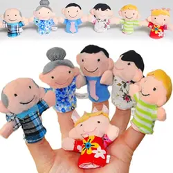 Лидер продаж; Новинка 6 шт Симпатичные Семья воссоединения Harmony ткань пальчиковые куклы Плюшевый кукольный ребенок обучающая ручная