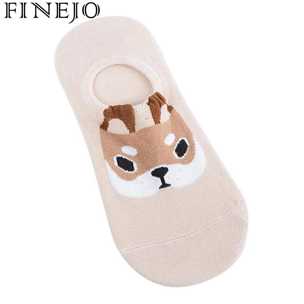 FINEJO/женские хлопковые носки удобные повседневные короткие средней длины с милым